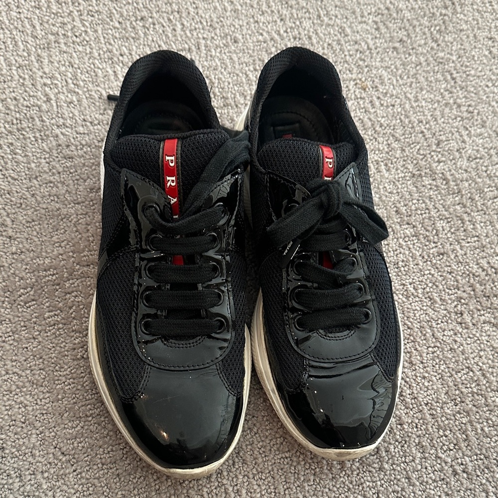 Prada Black and Red Sneakers